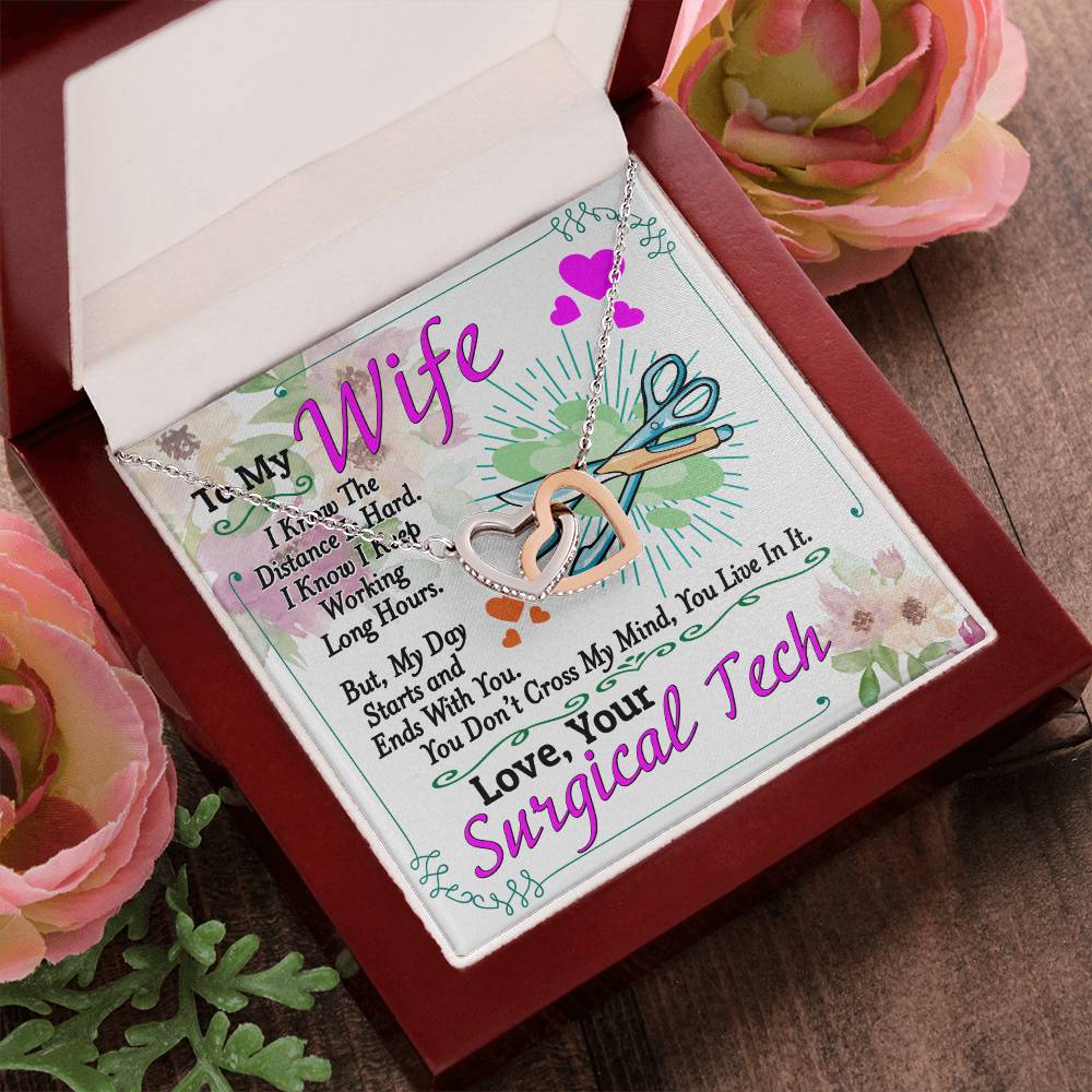 Surgical Tech'S Wife - Interlocking Heart Necklace Interlocking Hearts Necklace