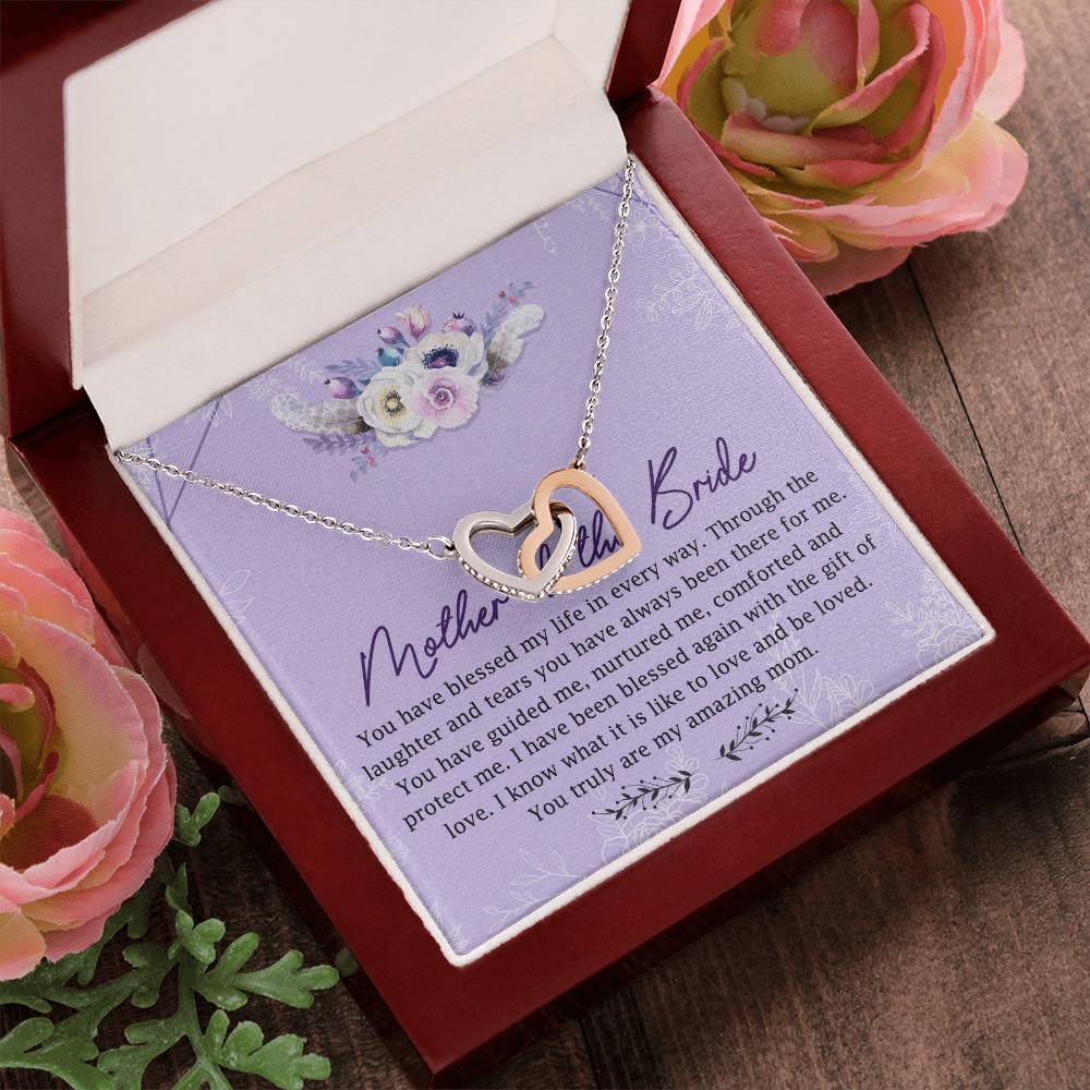 Mother Of The Bride Interlocking Hearts Necklace Message Card