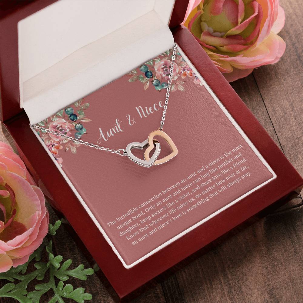 Aunt & Niece Incredible Connection Interlocked Hearts Necklace Interlocking Hearts Necklace