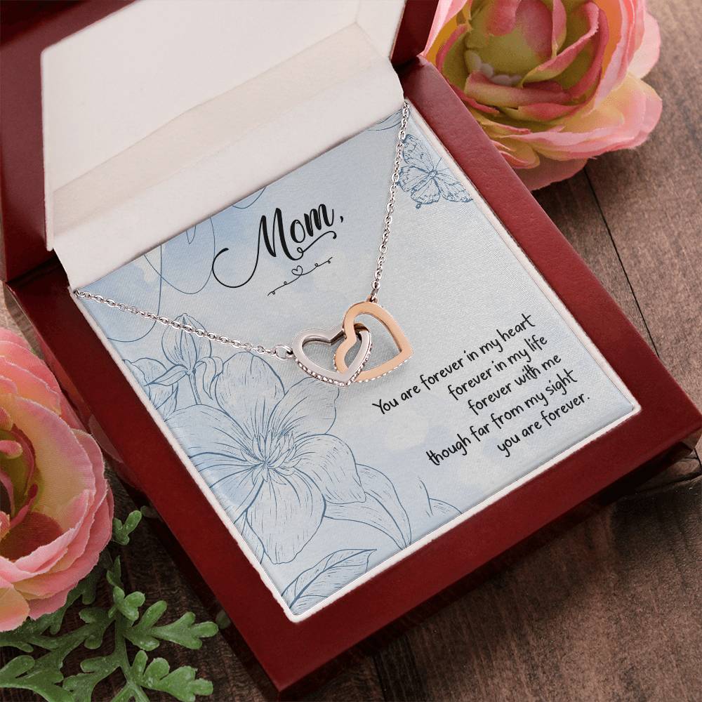 Mom - You Are Forever In My Heart Forever In My Life - Interlocking Heart Necklace Interlocking Hearts Necklace