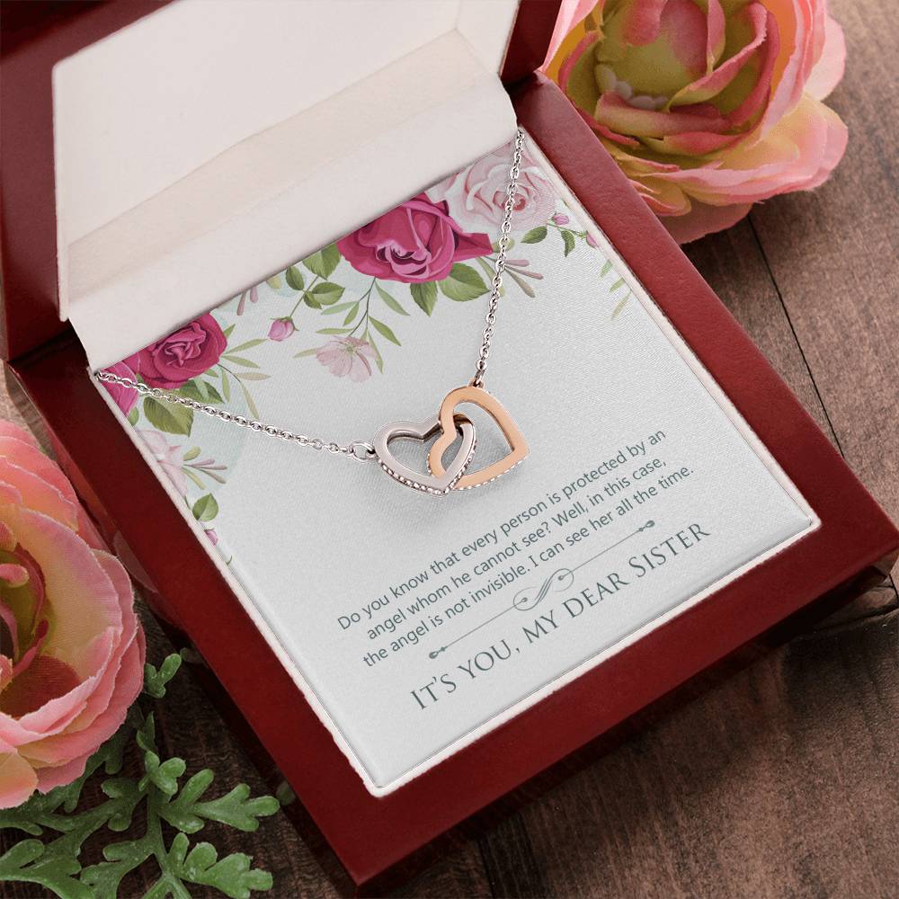 Gift For Sister - My Angel Necklace Interlocking Hearts Necklace