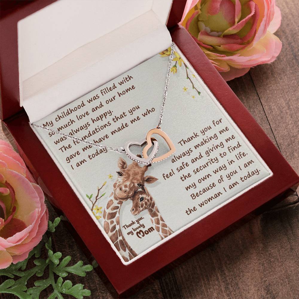 Thank You Mom Thanksgiving Gift Interlocking Hearts Interlocking Hearts Necklace