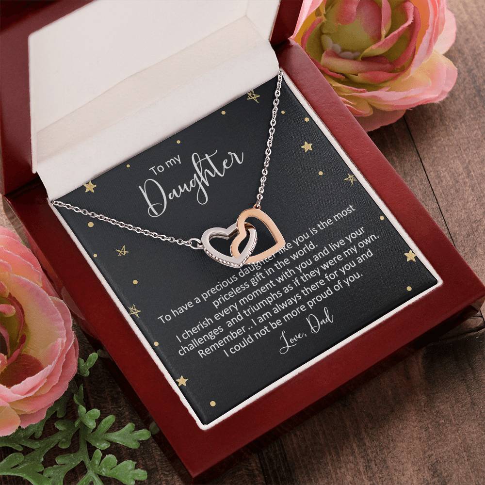 Dad To Daughter Necklace Interlocking Hearts Necklace