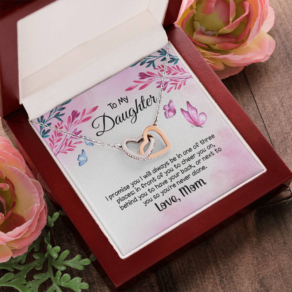 I Promise To Be In One Of The Three Places Hearts Necklace Interlocking Hearts Necklace