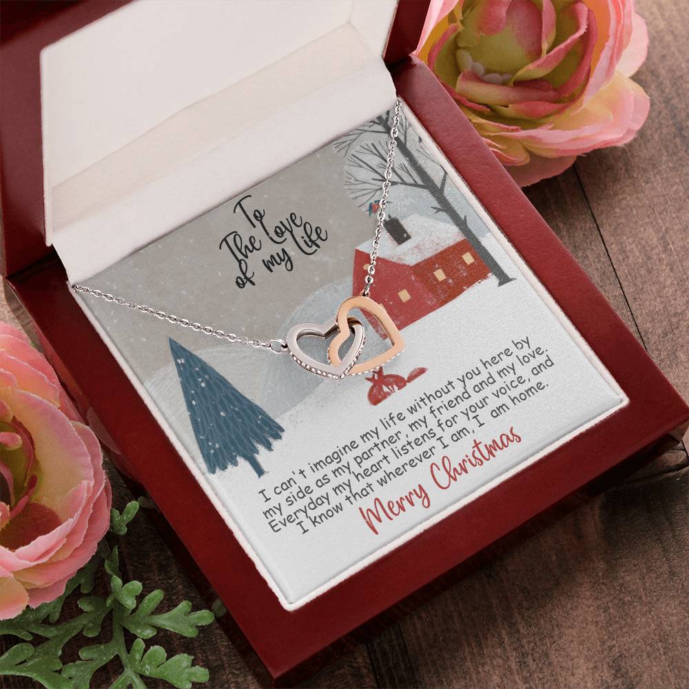 Merry Christmas To The Love Of My Life Intertwined Hearts Interlocking Hearts Necklace