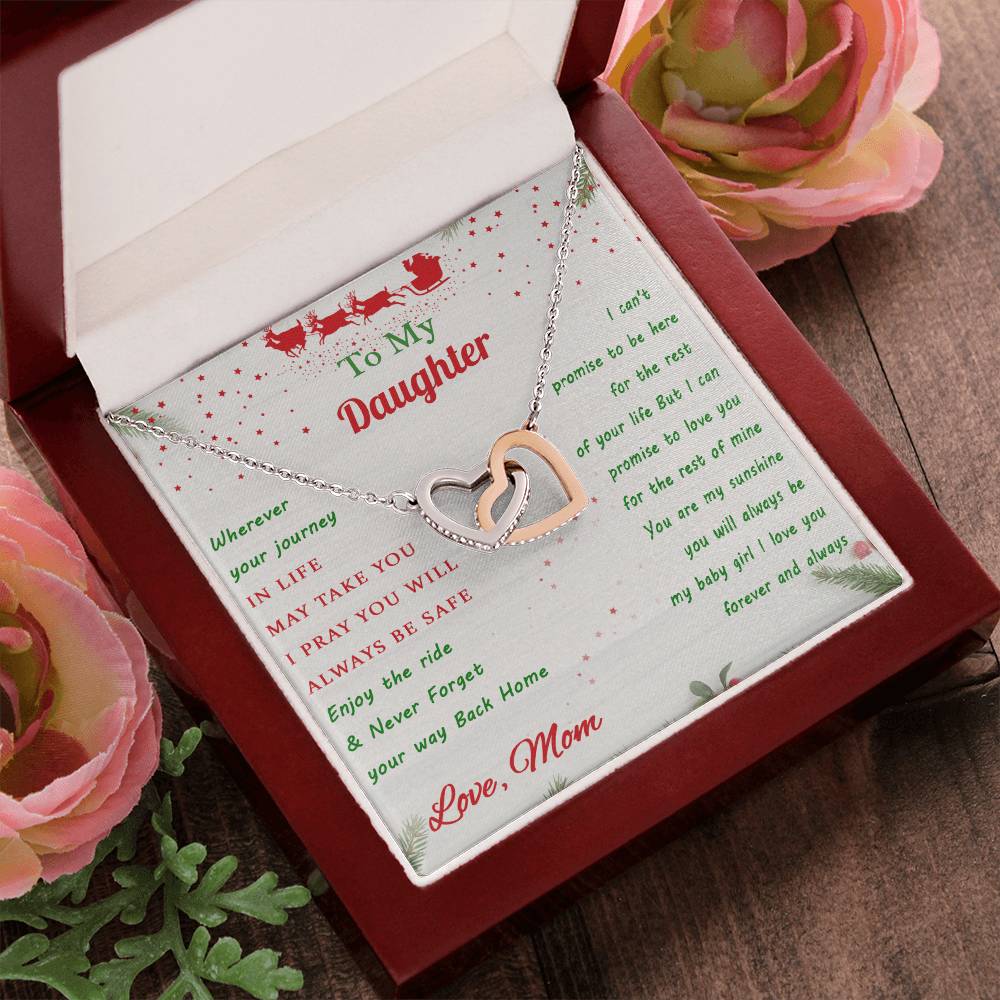 Gift For Daughter - Journey Rest Of Mine Interlocking Hearts Necklace