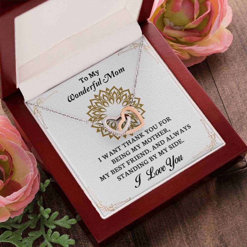 To My Mom - My Best Friend - Interlocking Hearts Necklace