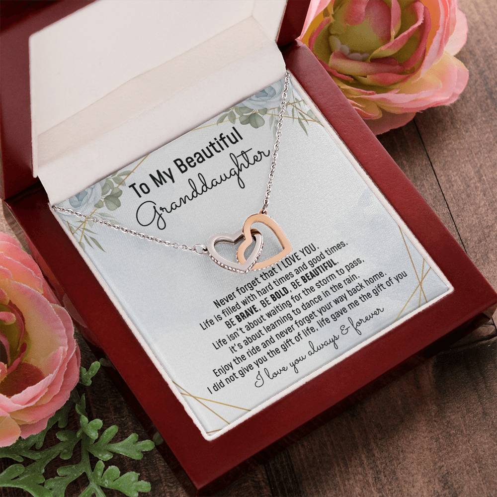 Granddaughter Necklace Gift From Grandparents Interlocking Hearts Necklace