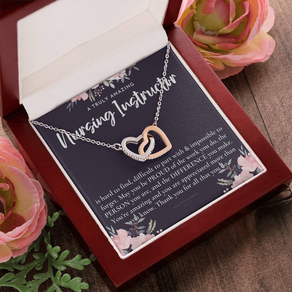 Gift For Nursing Instructor Nursing Instructor Appreciation Gift A Truly Amazing Nursing Instructor Gift Interlocking Hearts Necklace