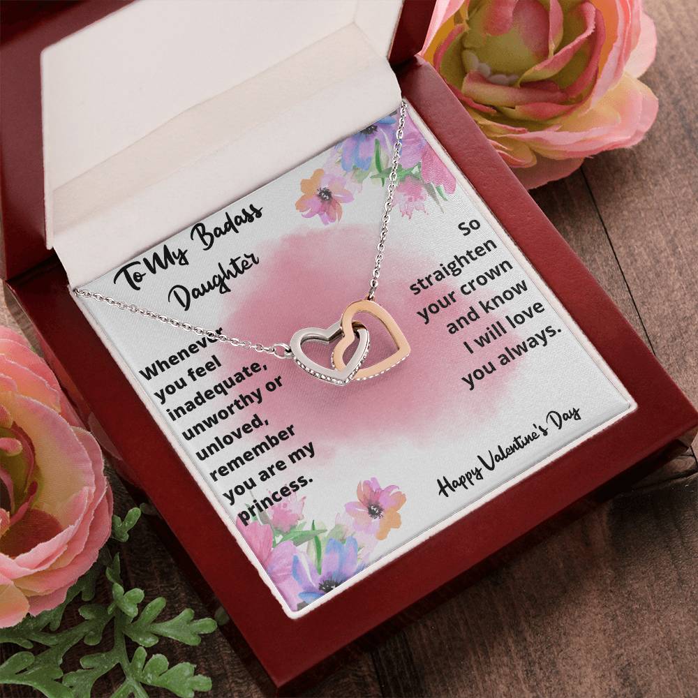 Valentine'S Day Necklace Gift For Daughter Interlocking Hearts Necklace