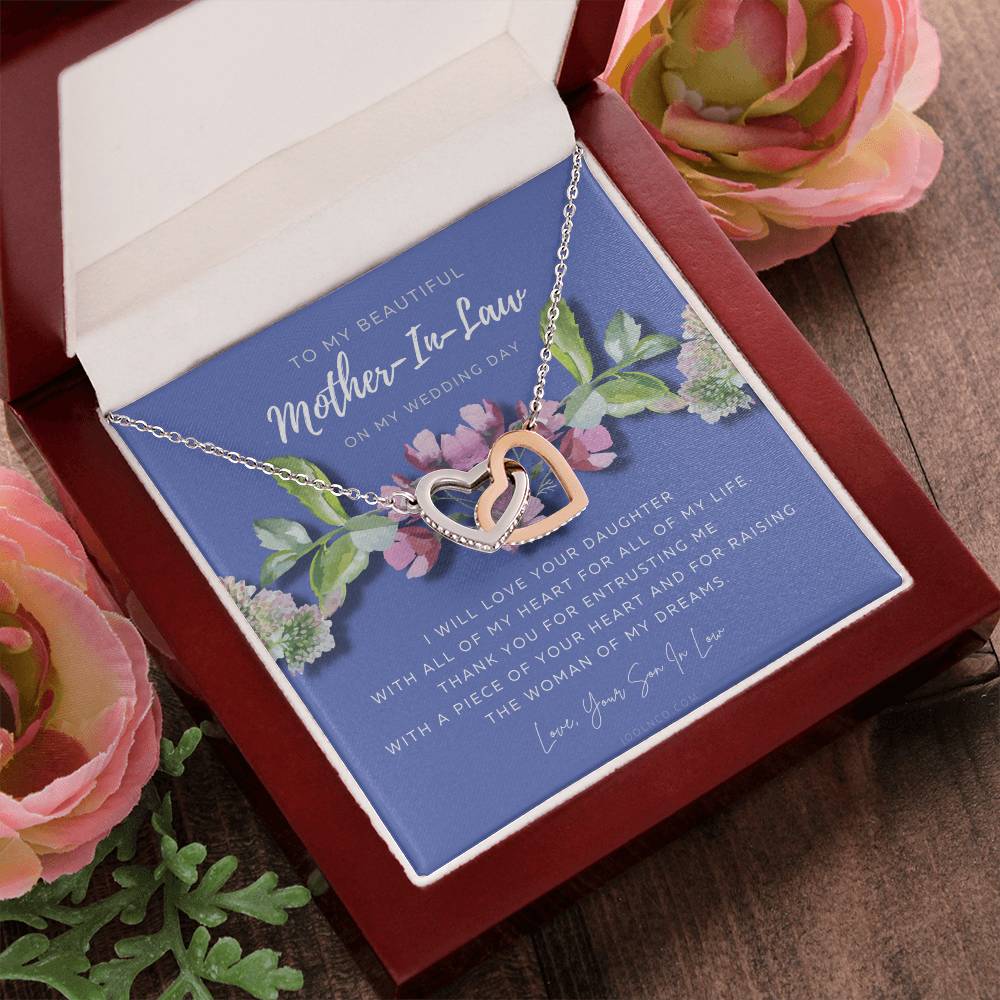 Mother Of The Bride Gift From Groom Mother In Law Gift On Wedding Day From Groom Gifts For Mother Of The Bride Future Mother-In-Law Interlocking Hearts Necklace