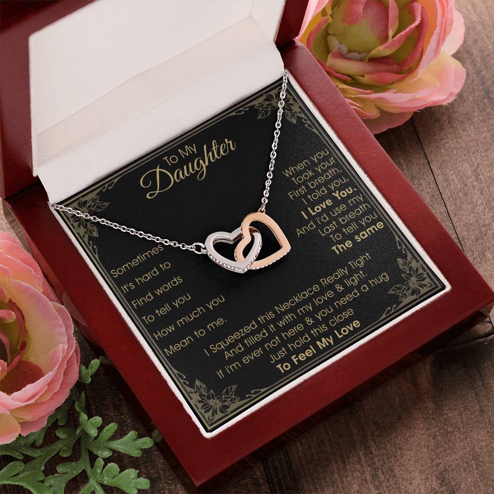 A Gift For Daughter Interlocking Hearts Necklace - Feel My Love