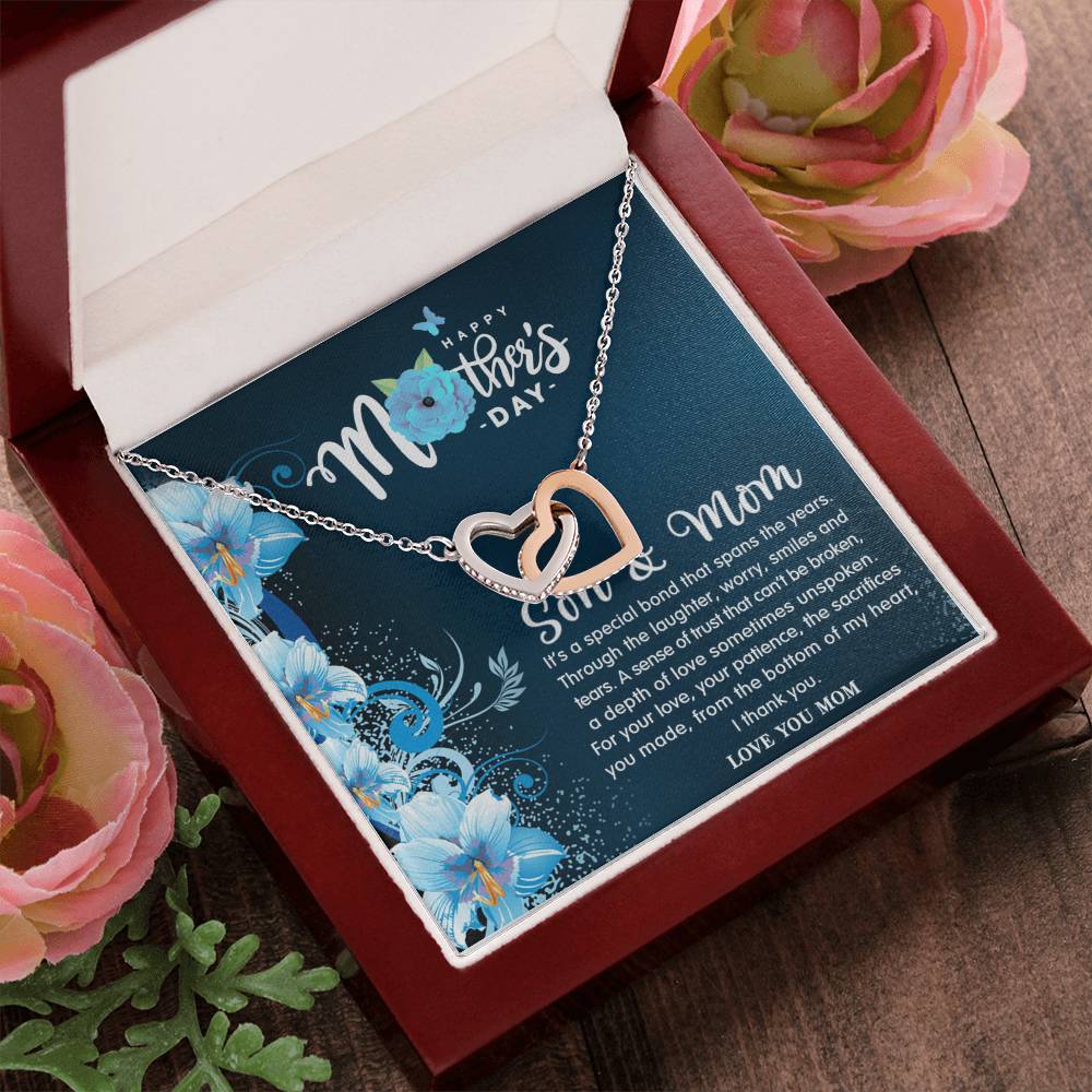 Forever Love - Son & Mom Necklace Interlocking Hearts Necklace