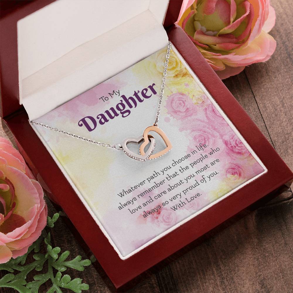 Interlocking Hearts Necklace For Daughter