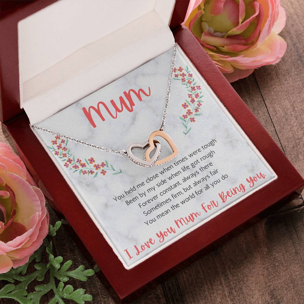 I Love You Mum - Interlocking Hearts Necklace