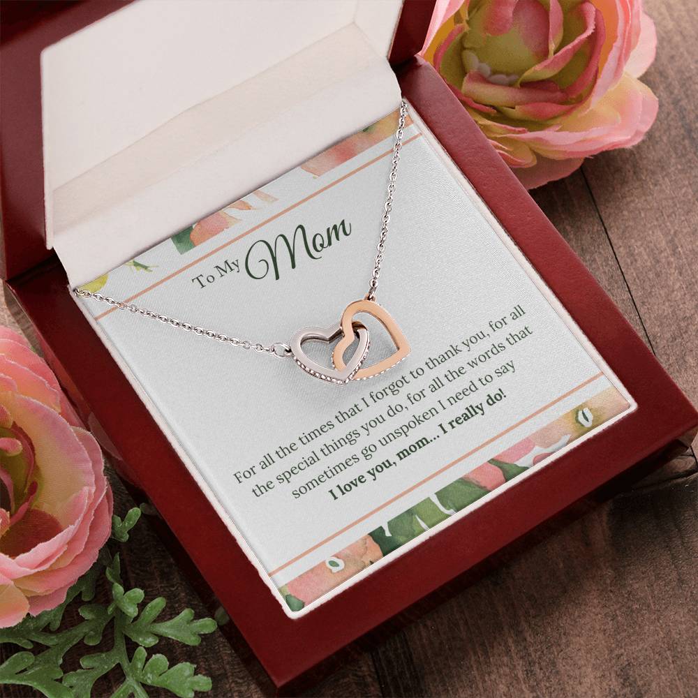 To Mom - For All The Time I Forgot - Necklace Interlocking Hearts Necklace