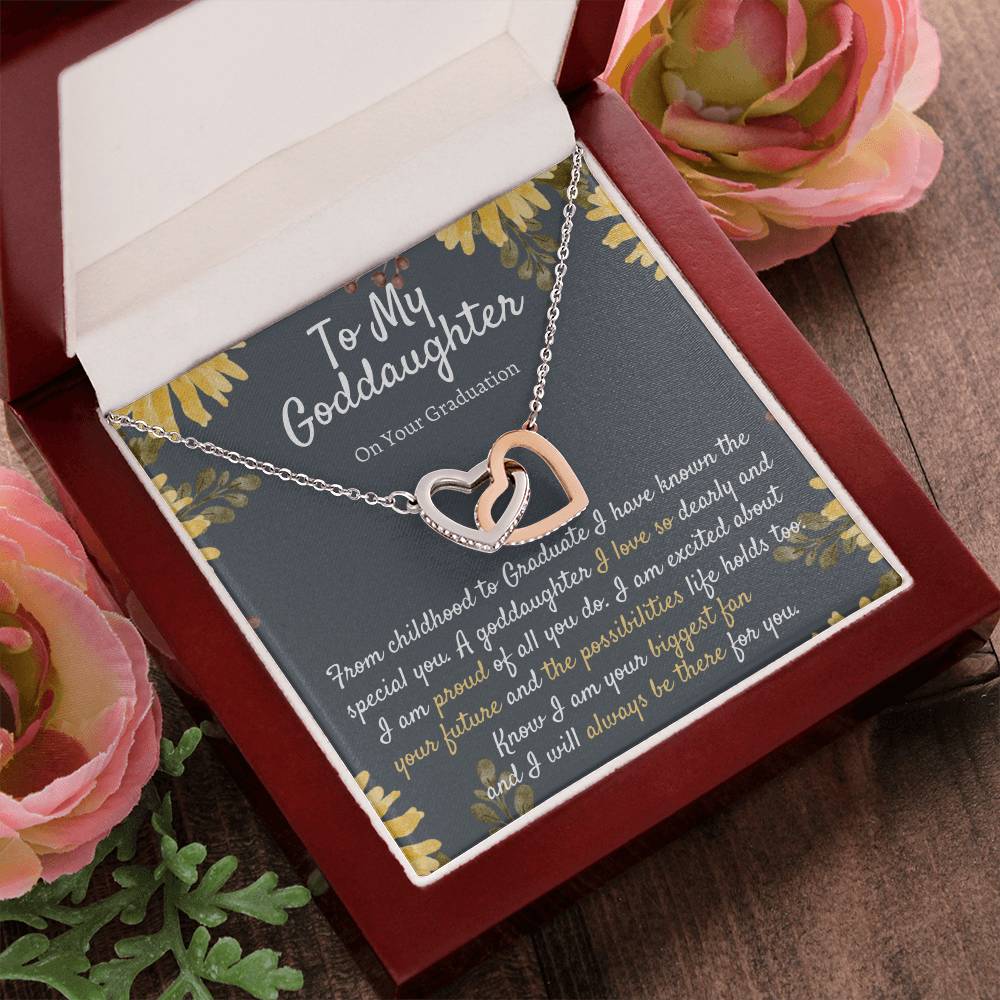 Goddaughter Graduation Gift Interlocking Necklace Meaningful Goddaughter Gift Gift From Godmother Unique Gift For Goddaughter Graduation Interlocking Hearts Necklace