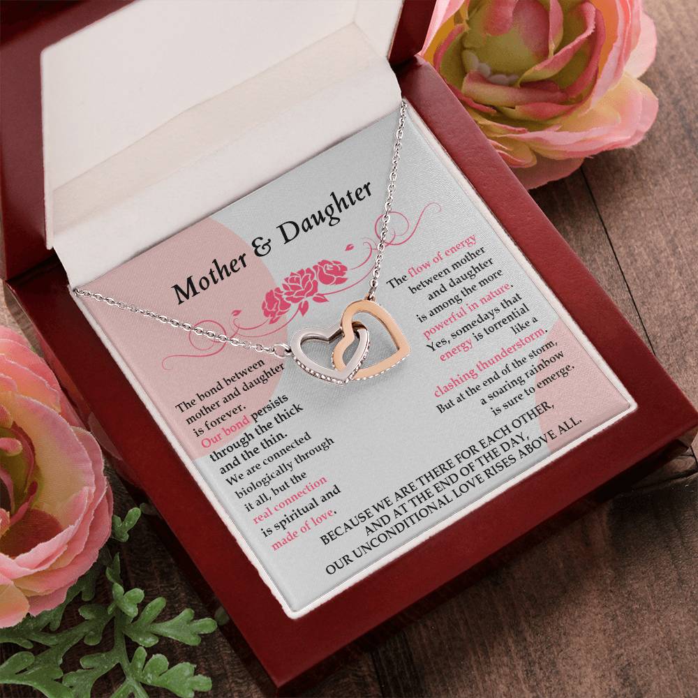 Gift For Mom - We Are Connected - Interlocking Interlocking Hearts Necklace