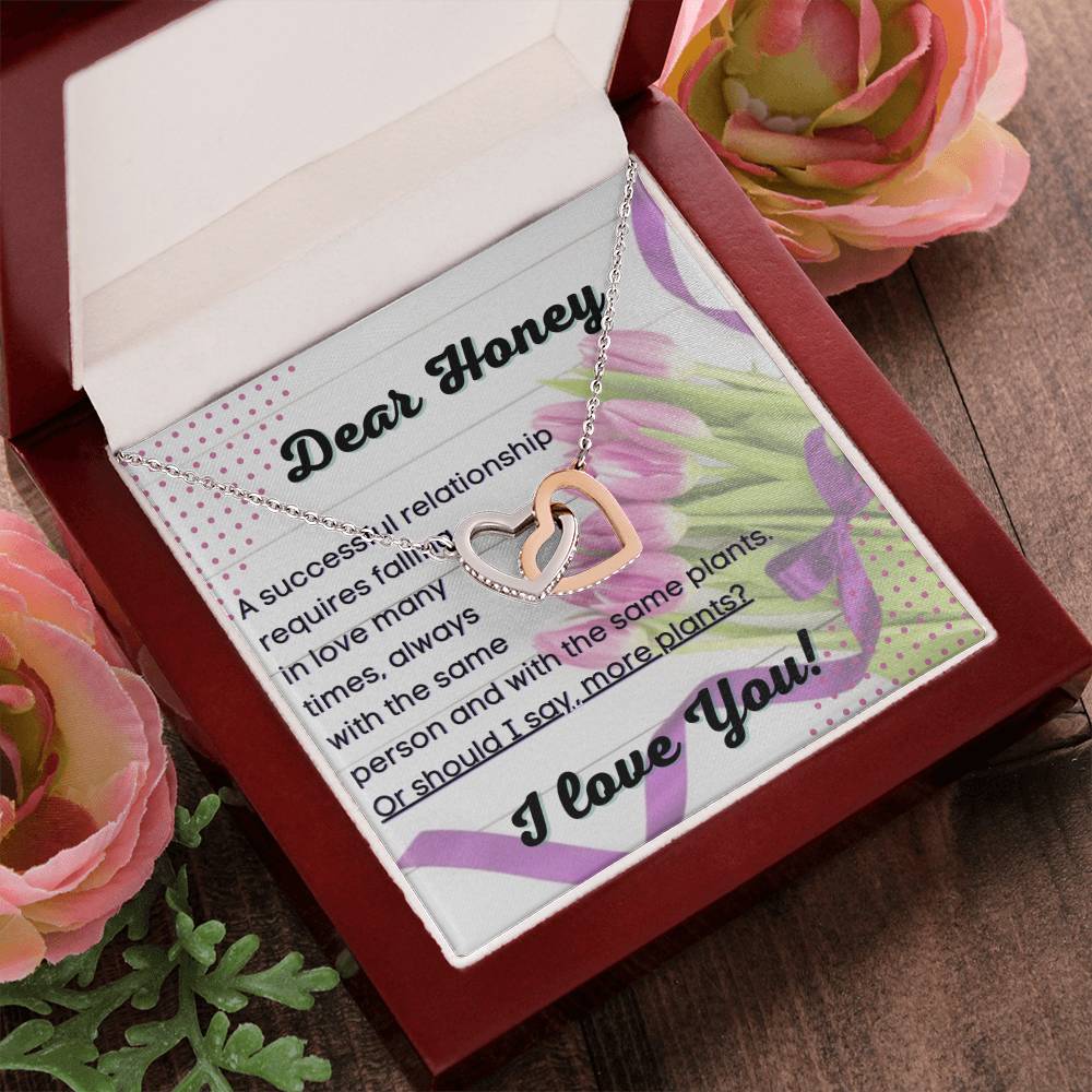 Anniversary Gift For Wife Forever Partner Household Plant Lover Interlocking Hearts Necklace