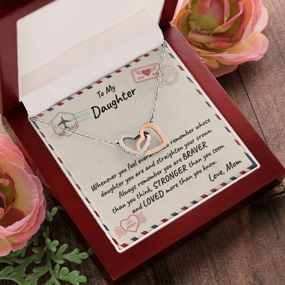 Daughter - Mom Interlocking Hearts Necklace