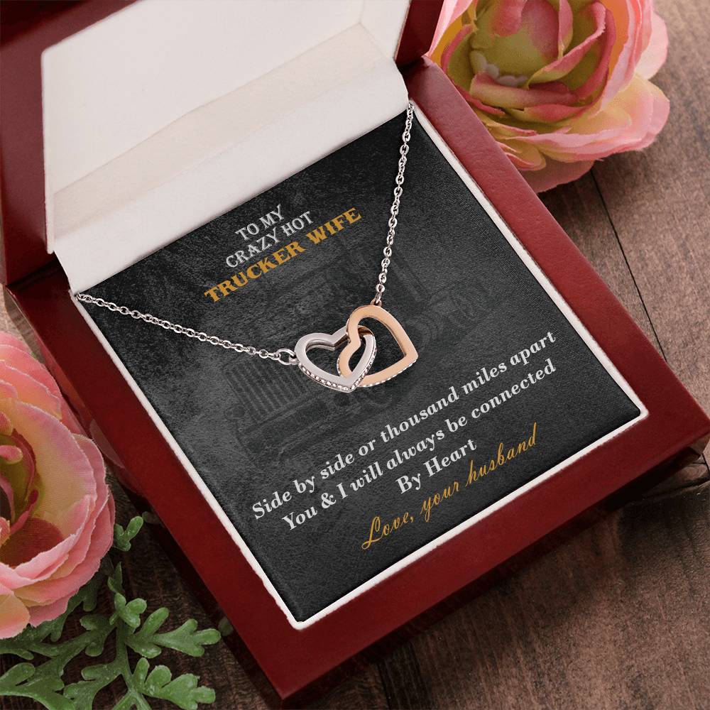 Hot Trucker Wife Interlocked Hearts Necklace Interlocking Hearts Necklace