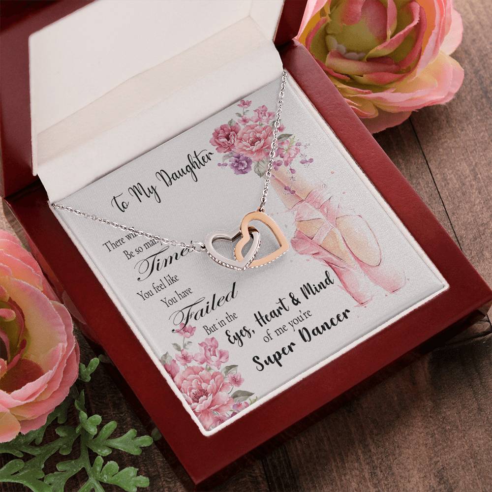 Ballet Daughter Gift From Mom Necklace For Daughter Gift For Dancer From Mom Interlocking Hearts Necklace