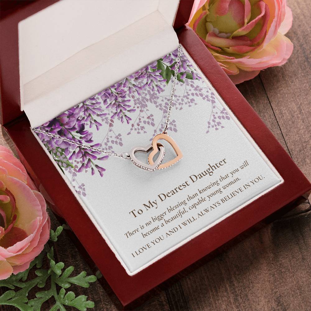 Interlocking Hearts Dearest Daughter Pendant Necklace Interlocking Hearts Necklace