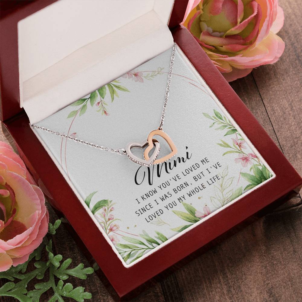 Mimi Interlocking Hearts Necklace Message Card