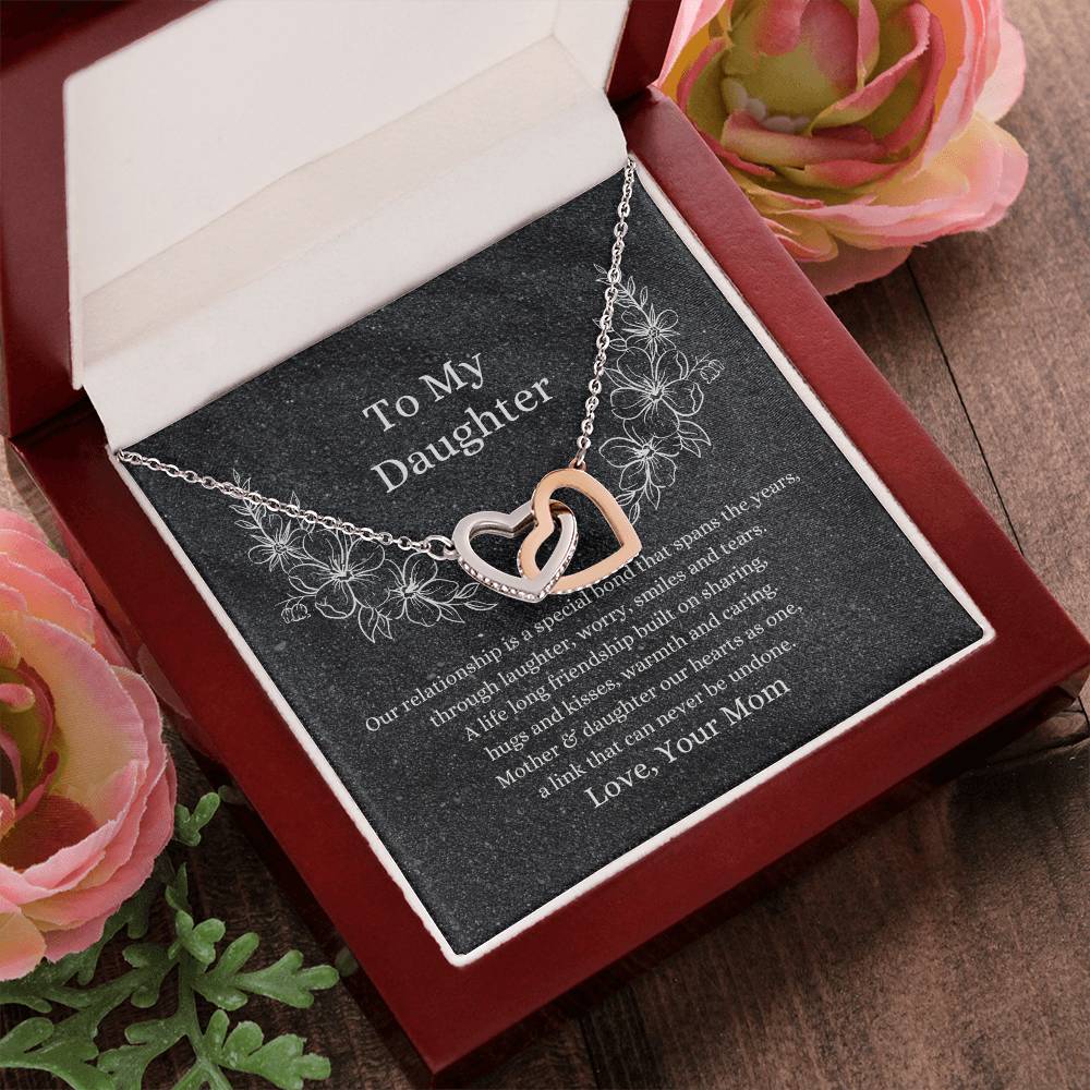 Mother To Daughter Hearts As One Necklace Interlocking Hearts Necklace