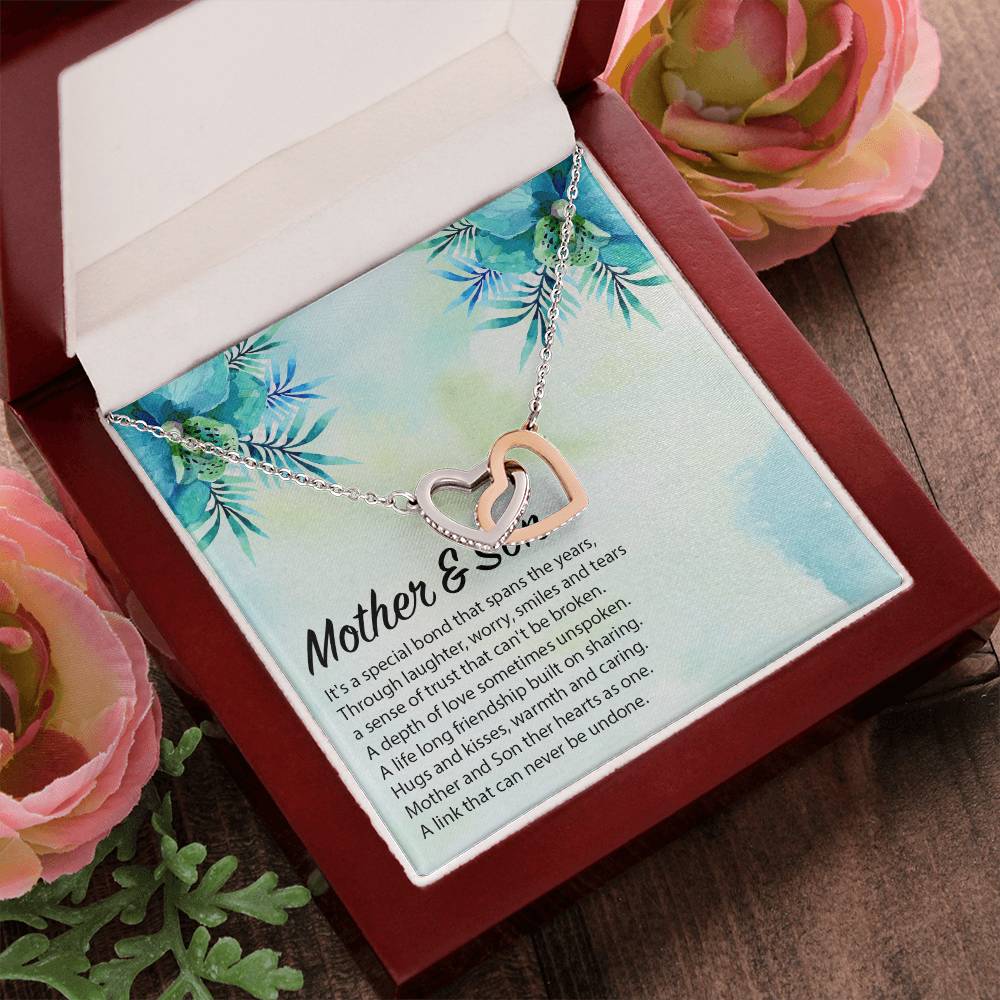 Mother Son Gift Mom Gift From Son Mother And Son Mom Necklace From Son Interlocking Hearts Necklace