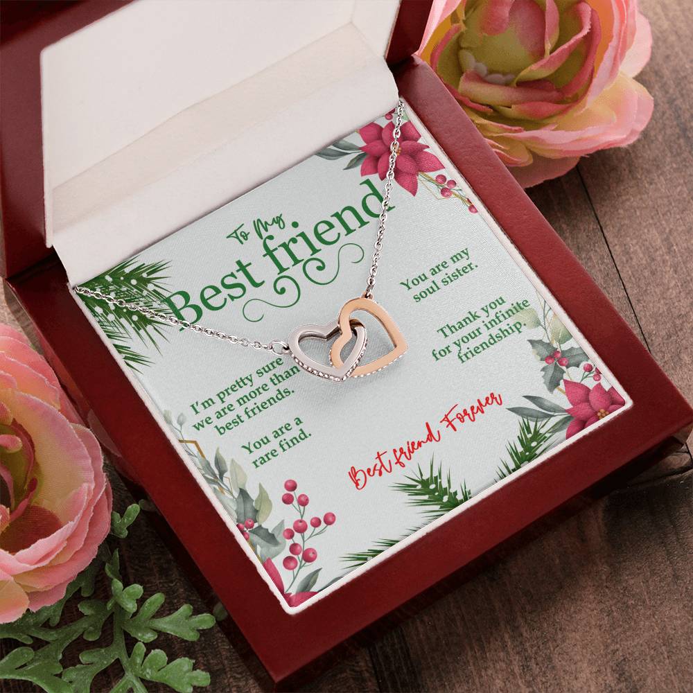 To My Best Friend Interlocking Hearts Necklace