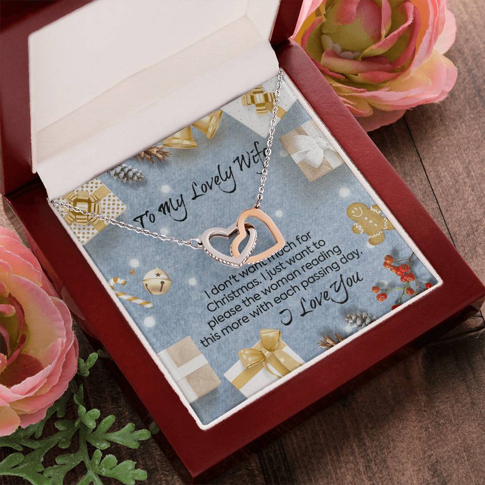 Wife Dancing Love Necklace Christmas Gift From Husband Interlocking Hearts Necklace