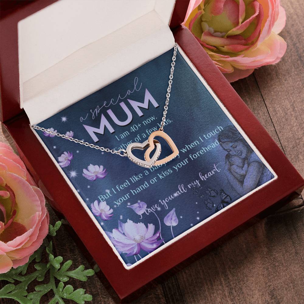 Feel Like A Baby Boy Gift For Mum Interlocking Hearts Necklace