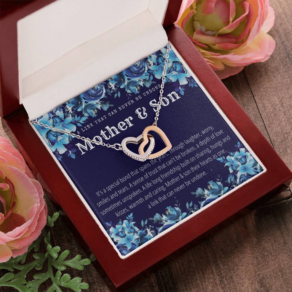 Mother & Son - Interlocking Necklace - A Link That Can Never Be Undone Interlocking Hearts Necklace