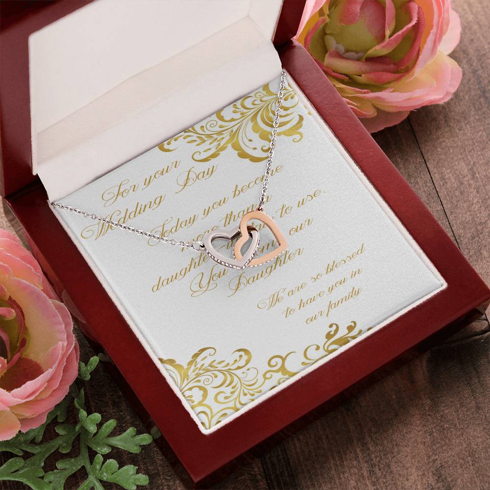 Daughter-In-Law Wedding Interlocking Hearts Necklace