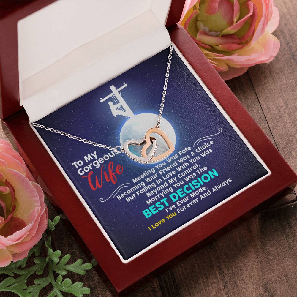 Lineman'S Wife - Interlocking Heart Necklace Interlocking Hearts Necklace