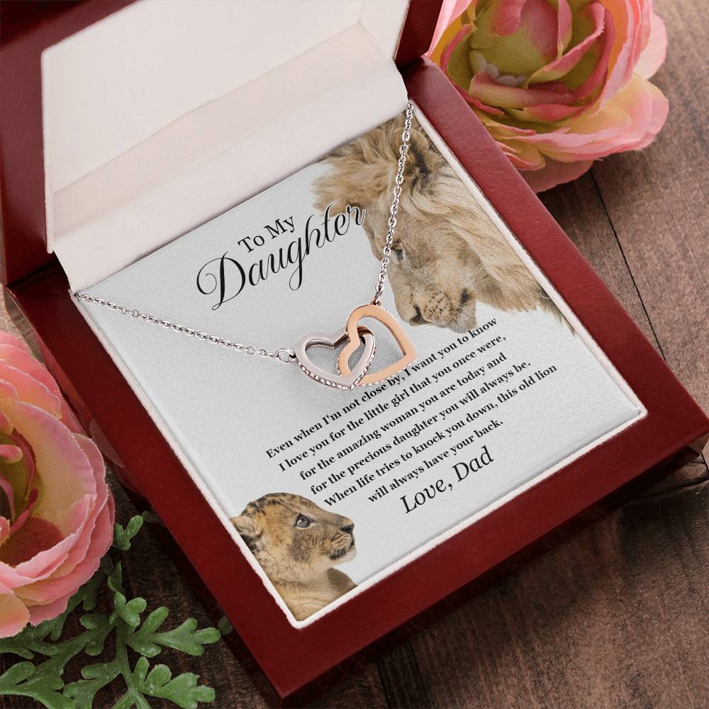 To My Daughter - Interlocking Love Necklace - Tmdt05 Interlocking Hearts Necklace