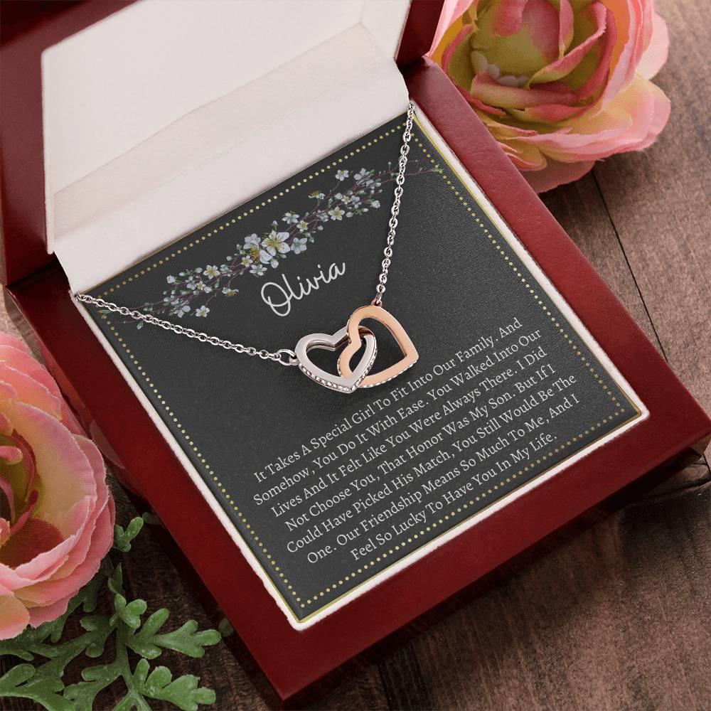 Interlocking Necklace Son'S Girlfriend Interlocking Hearts Necklace