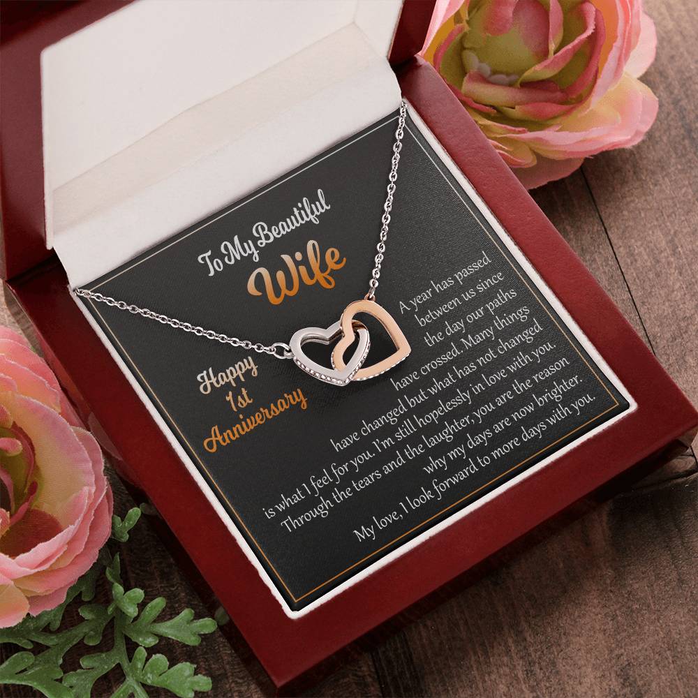Necklace For Wife Perfect Anniversary Gift From Husband Interlocking Hearts Necklace