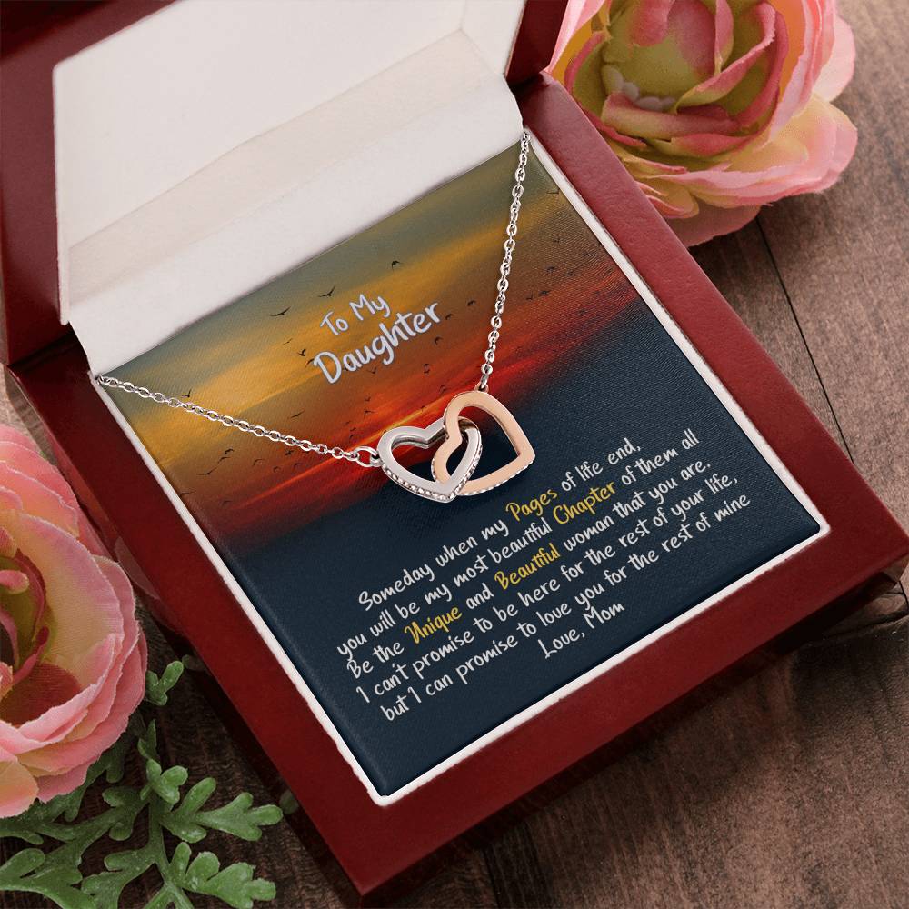 Daughter My Beautiful Chapter - Hearts Necklace Interlocking Hearts Necklace