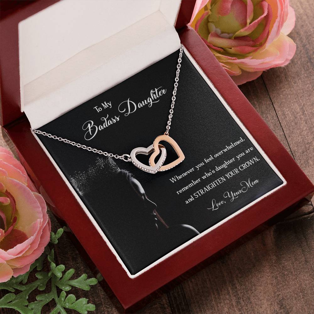 Badass Daughter Interlocking Hearts Necklace
