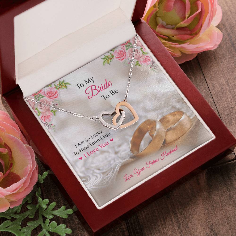 To My Bride To Be . Interlocking Hearts Gold Rings Design Interlocking Hearts Necklace