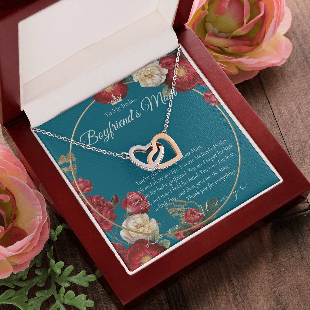 Gift For Boyfriend'S Mom Boyfriend'S Mom Necklace To My Boyfriend’S Mom Gift Mother’S Day Gift For Boyfriend'S Mom Interlocking Hearts Necklace