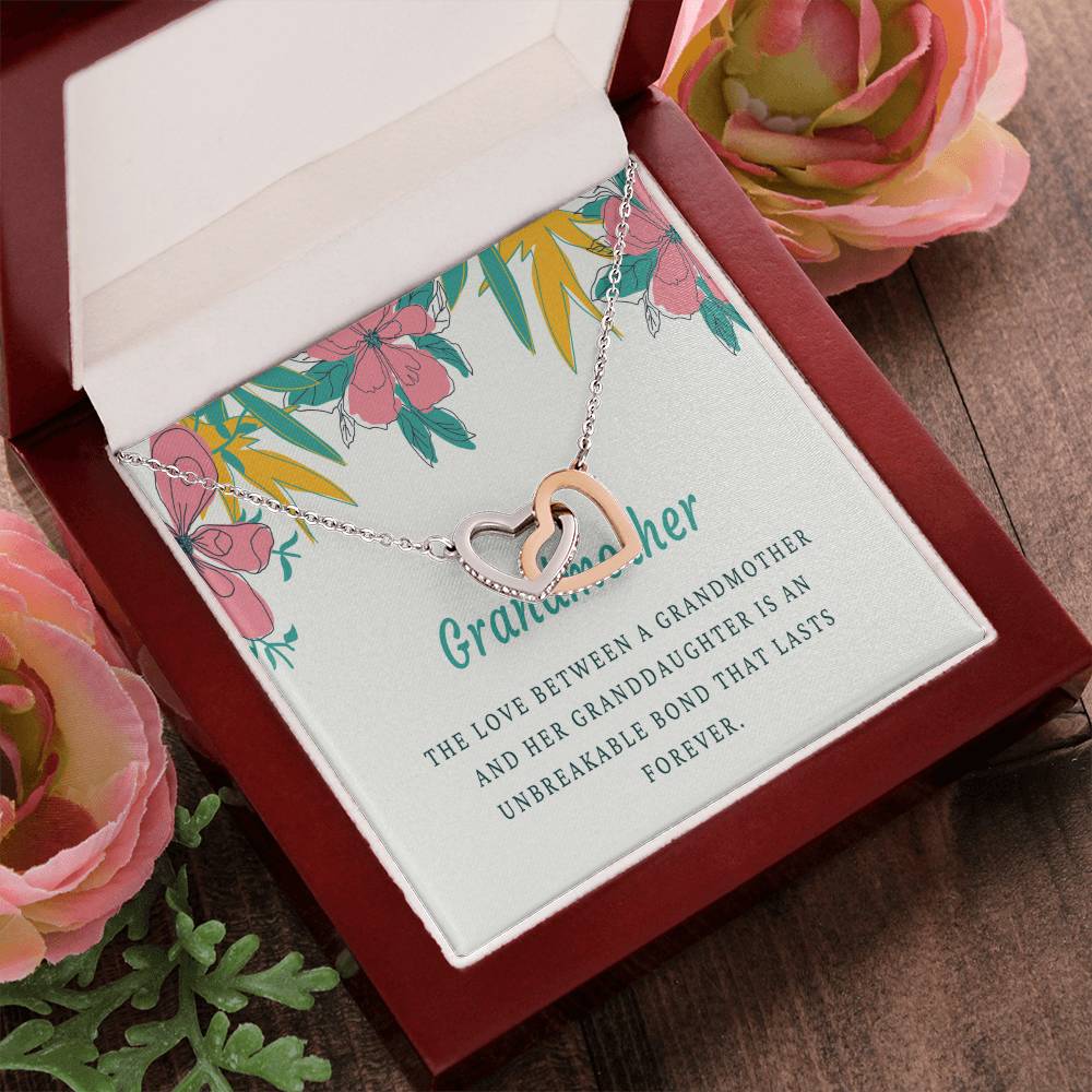 Grandmother Necklace Grandmother Gift Family Necklace Linked Hearts 14Kt Gold Filled Rose Sterling Silver Interlocking Hearts Necklace
