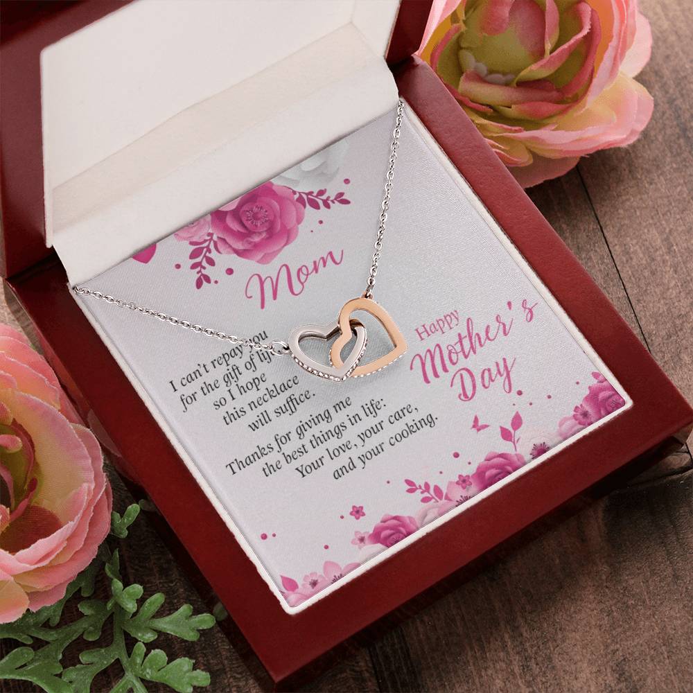To My Mom Necklace Interlocking Hearts Necklace