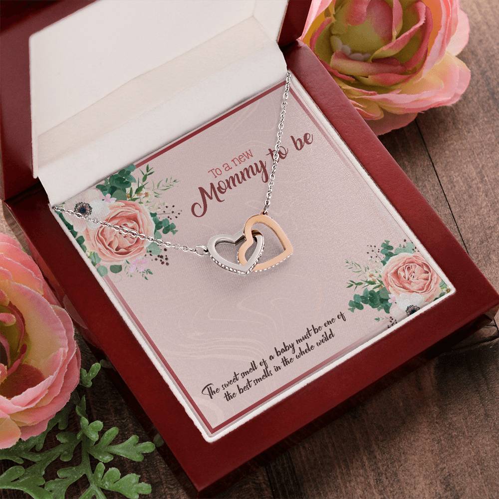 To A New Mommy To Be Interlocking Hearts Necklace
