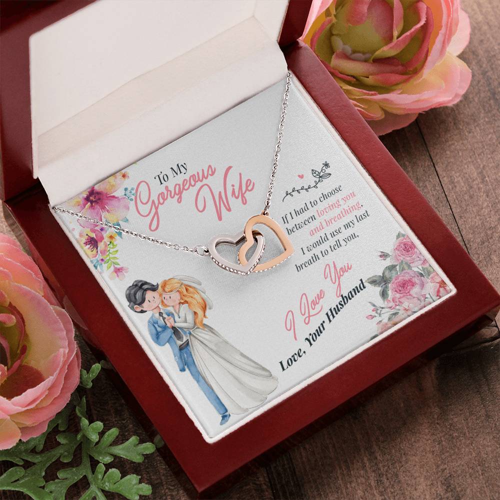 Gift For Wife - Interlocking Hearts Necklace