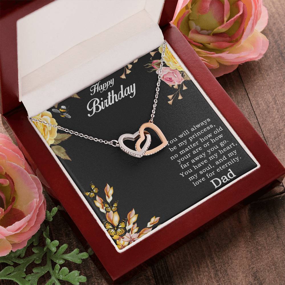 Happy Birthday Daughter Heart Necklace Interlocking Hearts Necklace