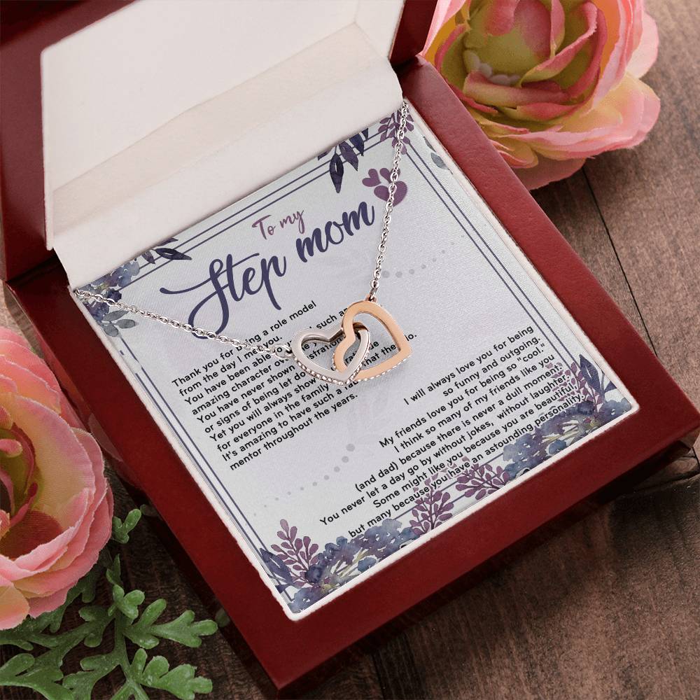 Stepmom I Will Always Love You For Being So Funny D319 Interlocking Hearts Necklace