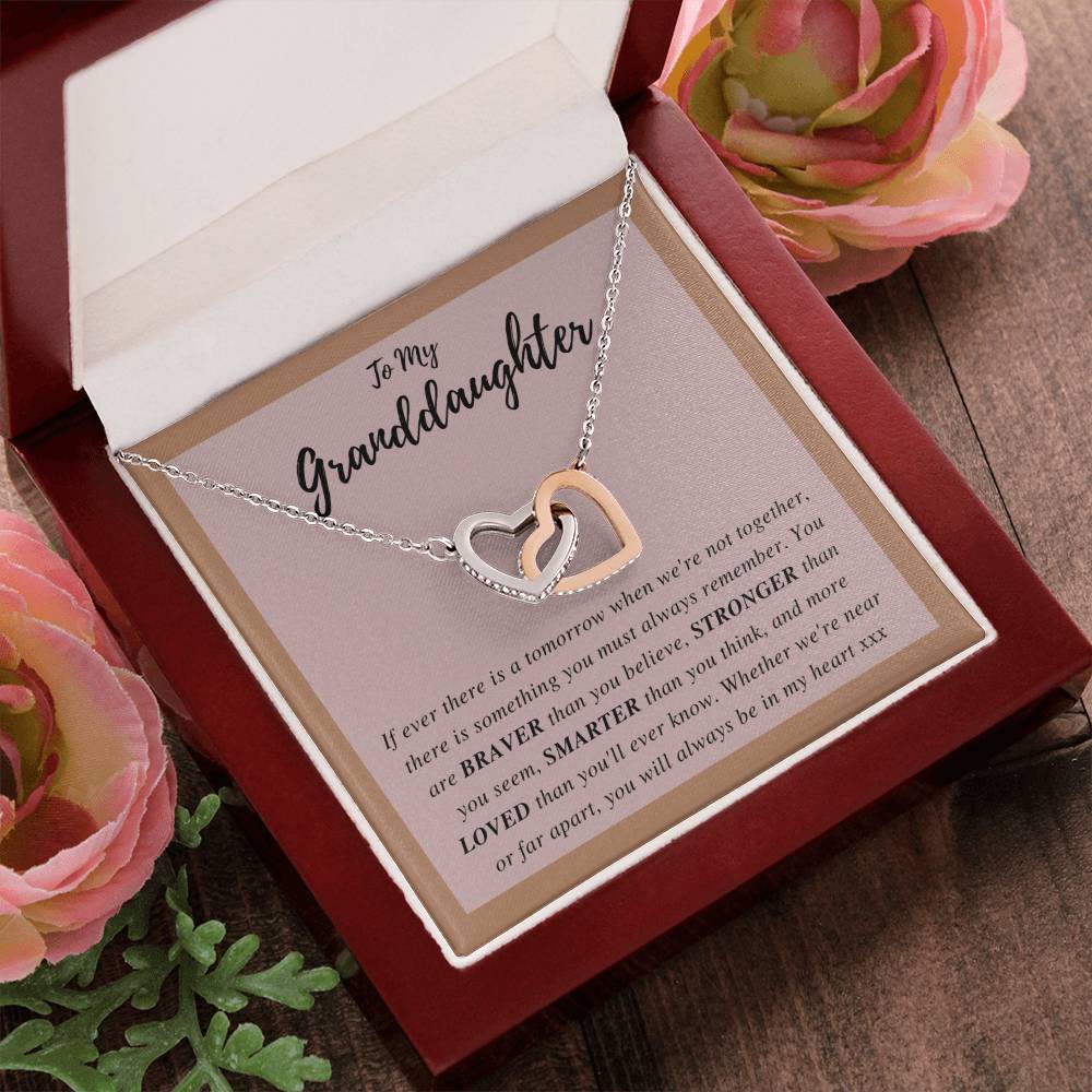 To My Granddaughter - Interlocking Hearts Necklace [Soq4-29]